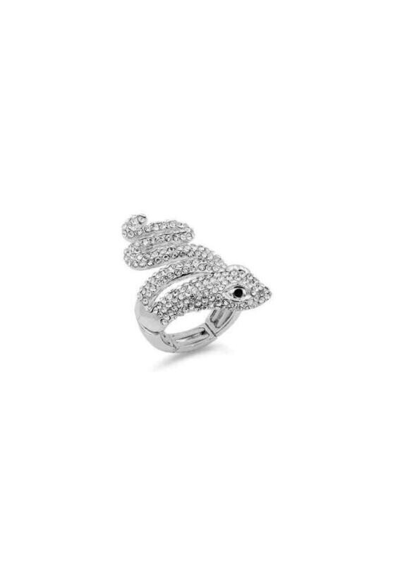RB-2216   Rhinestone snake Swirl Ring