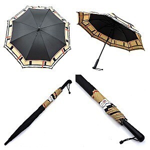 Auto Plaid Check Umbrella Black