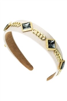 L3643   Diamond Shaped Glass Drill Chain Headband