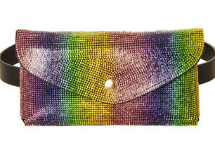 KM-2644   Fashion Sparkle Rhinestone Design Waist Belt   Rainbow