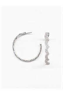 EB-CE1056W   Rhinestone Hoop Earrings