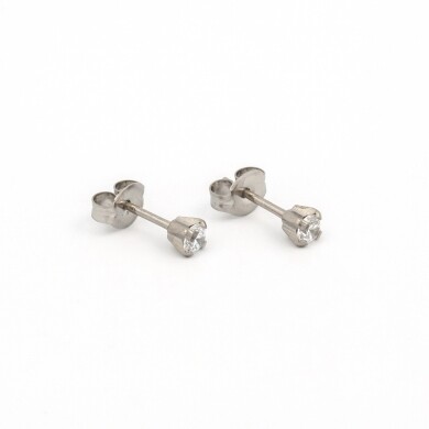TT-741W        (Tiny Tips)   Stainless Steel 3MM CZ