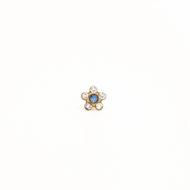 TT-6049        (Tiny Tips)   Gold Plated Daisy Apr Crystal Sept Sapphire