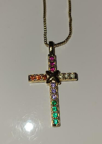 Gold Filled Colorful Small Cross