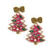 13-5679 Christmas Tree Bead Earrings