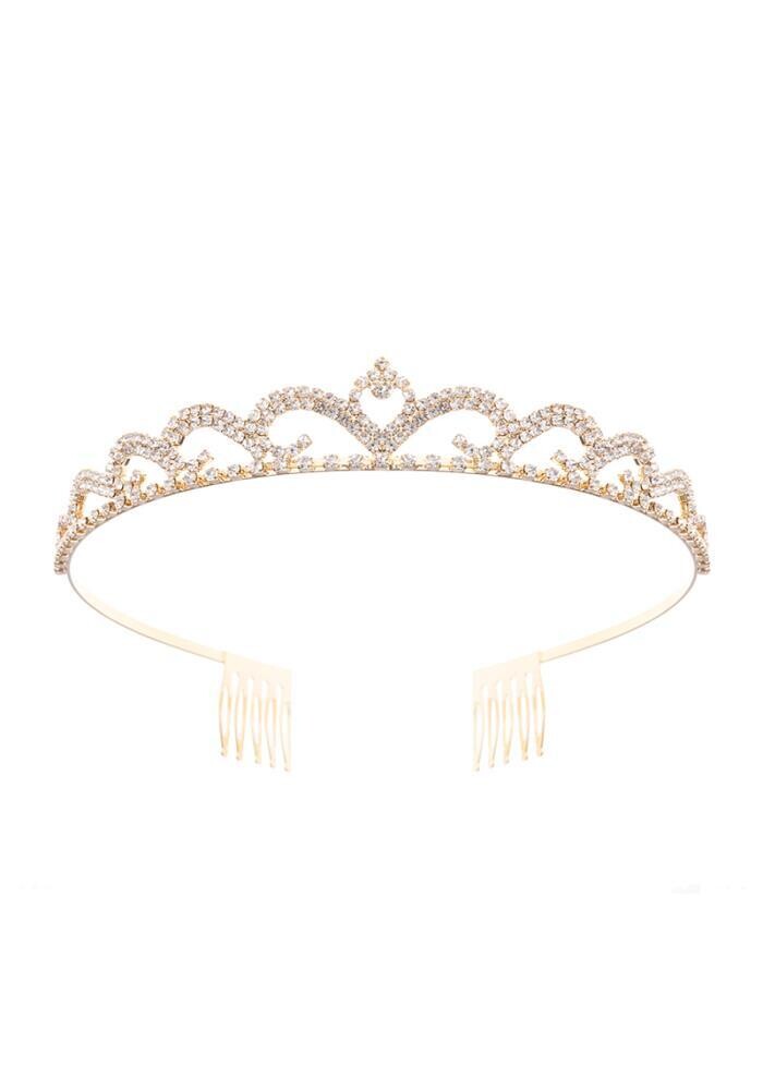 60761 Rhinestone Tiara Gold