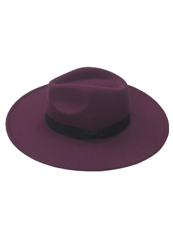 BHT-07238   Fashion Basic Style Fedora   Color:Purple