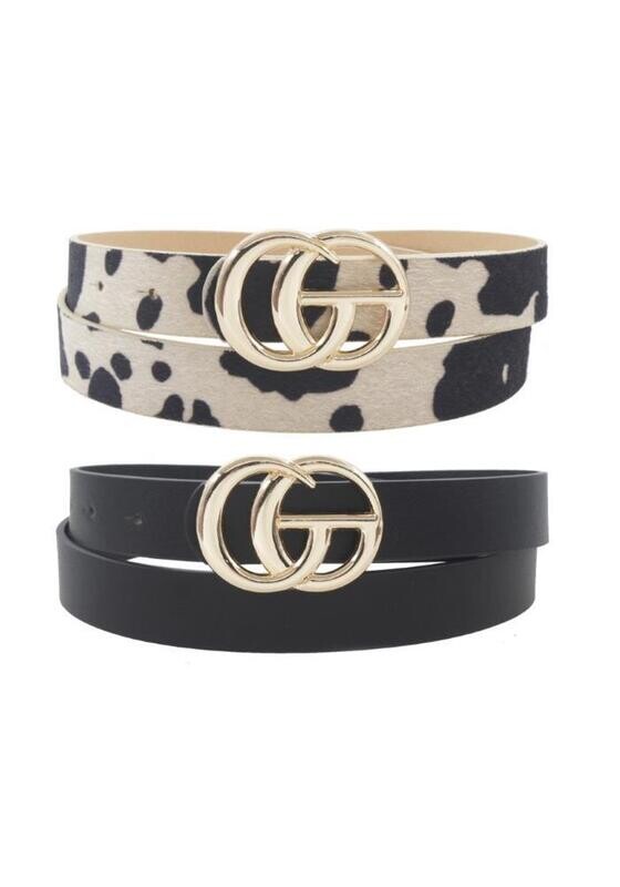 2IW-2712CWPLUS  Solid plus Cow Go Buckle Duo Belt