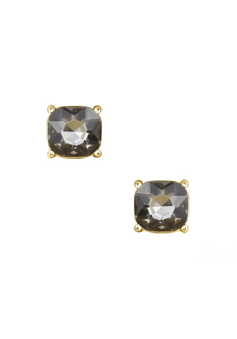 27601   10MM Crystal Stone Cushion Post Earring
