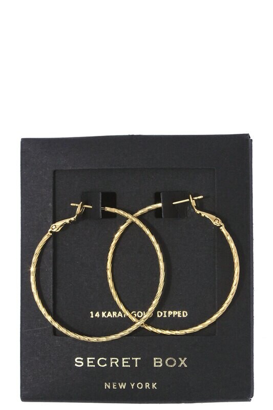 SB-1031   Textured Hoop Earrings   Gold