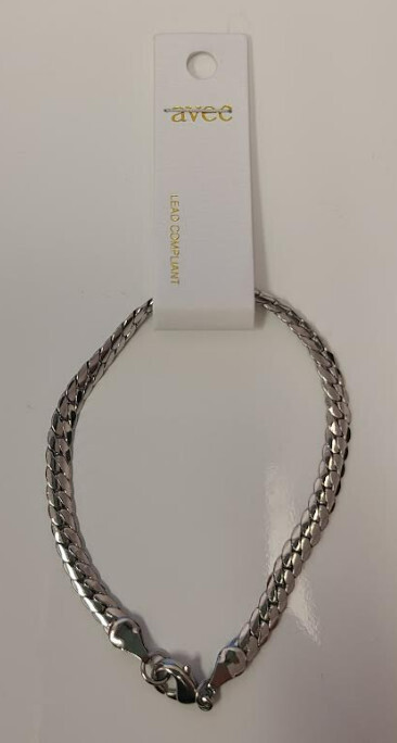 QBA-211   Flat Braided Bracelet   Silver