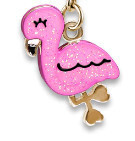 Charm It!   Gold Glitter Flamingo Charm