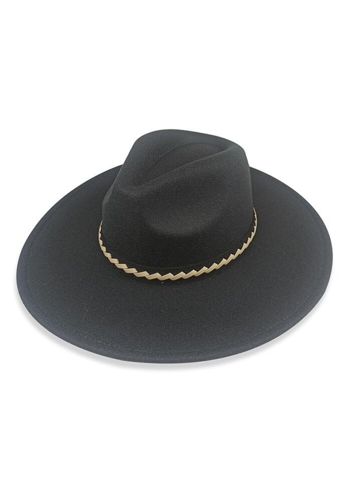 JCH-4170   Leather Strap Fedora Hat