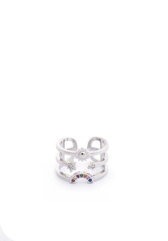 5C0770   Sodajo Sun Rainbow Ring Silver