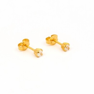 TT-741        (Tiny Tips)   Gold Plated 3MM CZ