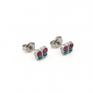 TT-3524W        (Tiny Tips)   Stainless Steel Glitter Butterfly