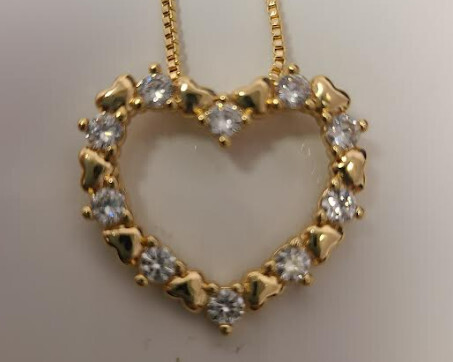 Gold Filled Heart and CZ Necklace