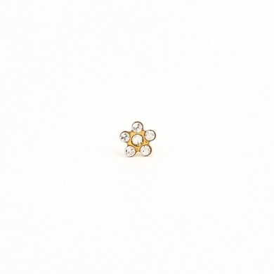 TT-6004        (Tiny Tips)   Gold Plated Daisy Apr Crystal