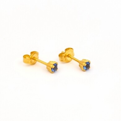 TT-109        (Tiny Tips)   Gold Plated 3MM Septembe Sapphire