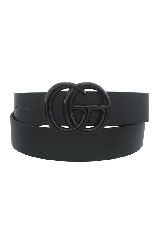 IW3307Plus   color coated go buckle tonal belt   BK