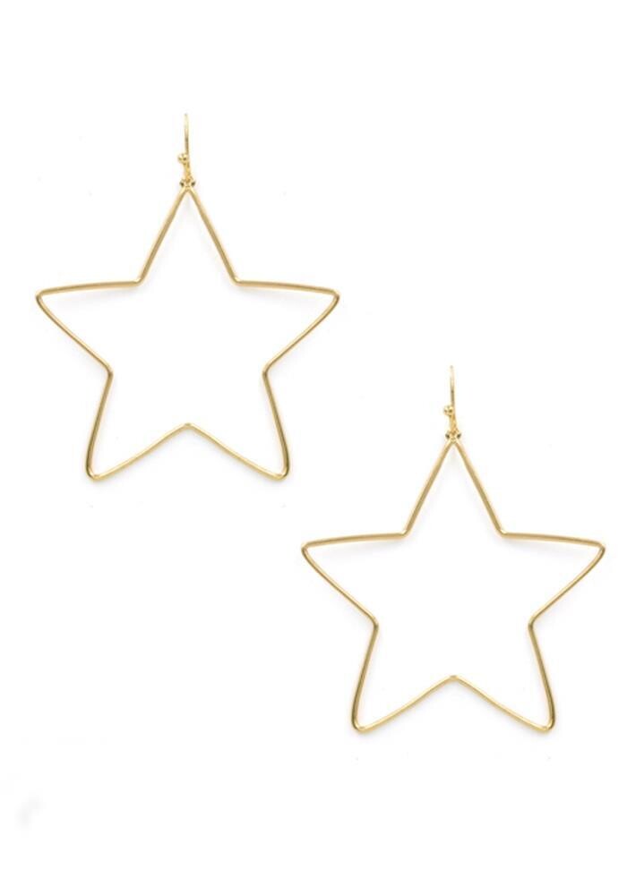 KE-6757   Metal Star Hook Earrings Gold