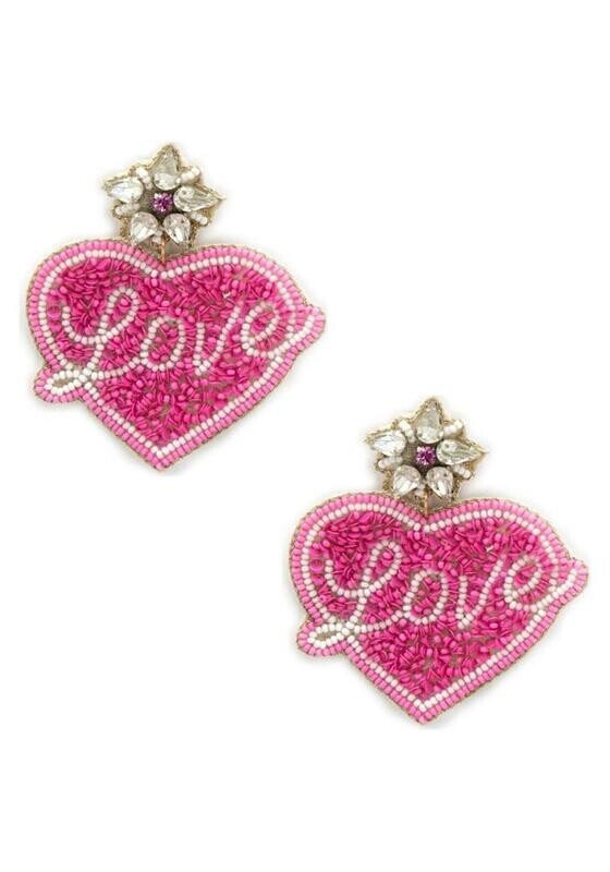 13-5841 Heart W/“Love” Earring