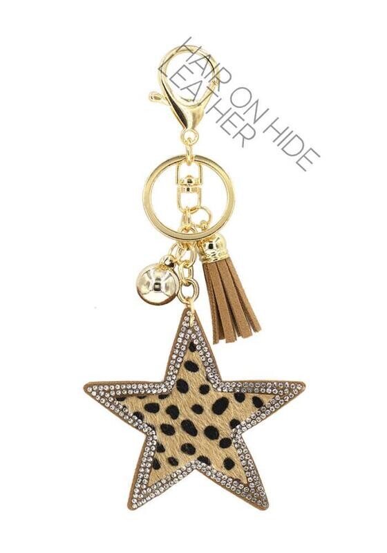 31619LCT-G   Star Leopard Pattern Keychain