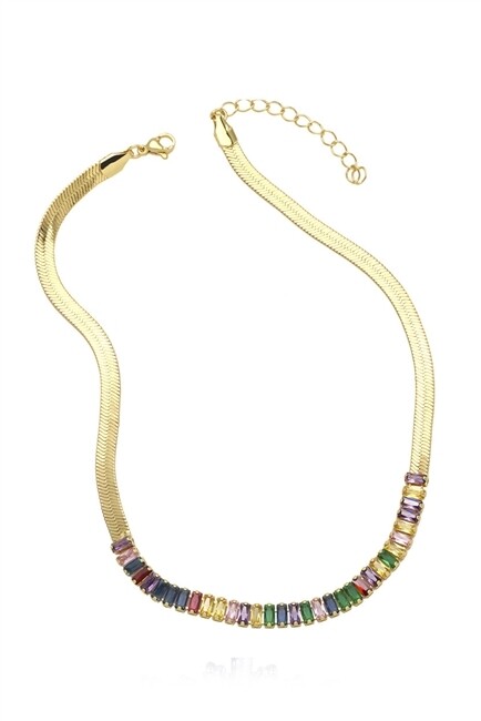 N4666   Cubic Zirconia Chain Necklace