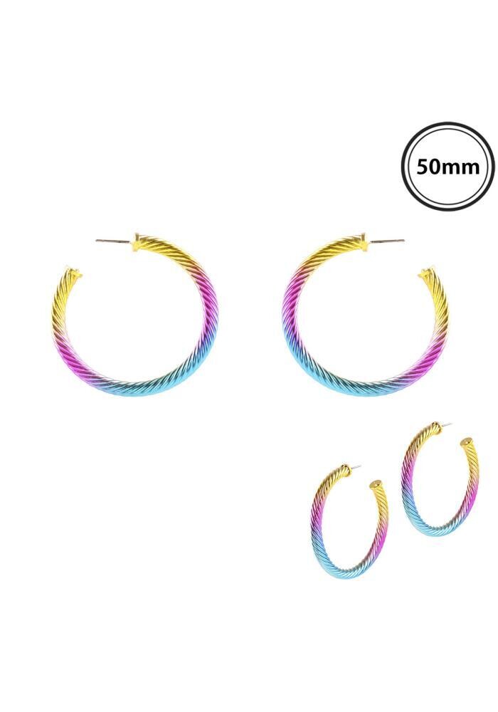 PE-5222   Metal Twisted Aluminum Hoop   Multi Color
