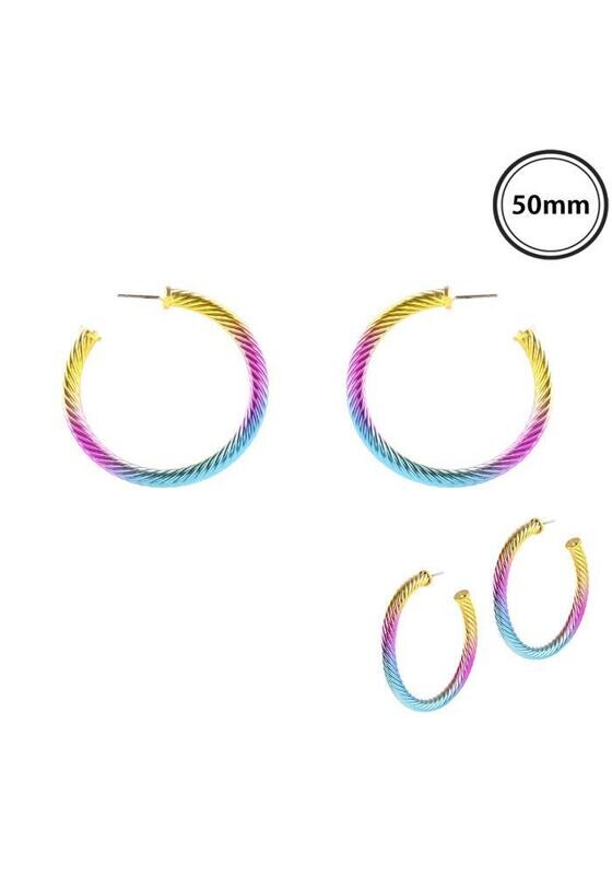 PE-5222   Metal Twisted Aluminum Hoop   Multi Color
