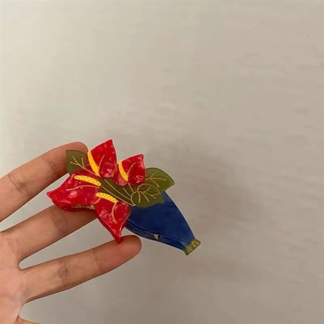 L3421   Floral Acrylic Hair Clips