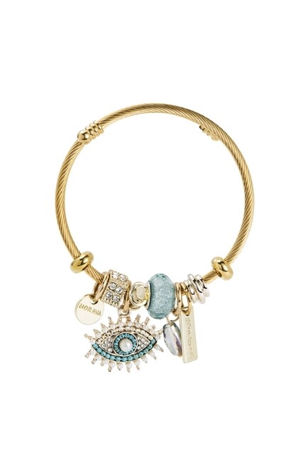 B3515   Evil Eye Rhinestone Alloy Bracelet