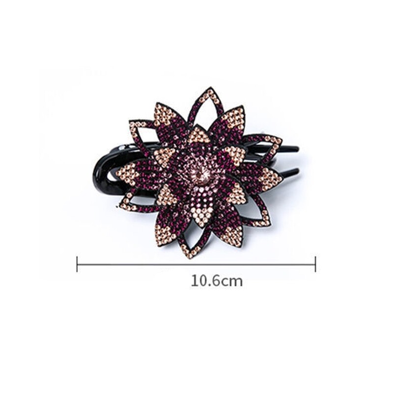 L3247   Flower Rhinestone Hair Clip   Color:Pink