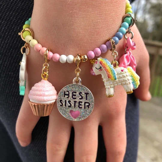 Charm It!   Gold Glitter Best Sister Charm