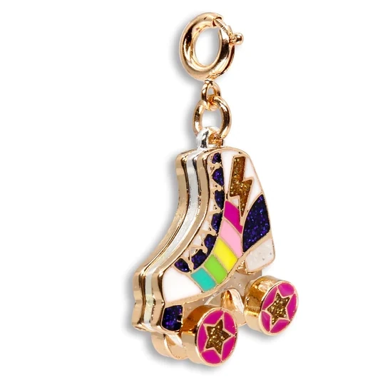 Charm It!   Gold Rainbow Rollerskate Charm