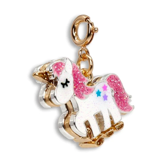 Charm It!   Gold Glitter Unicorn Charm