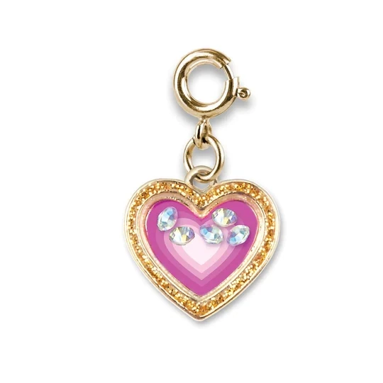 Charm It!   Gold Heart Shaker Charm