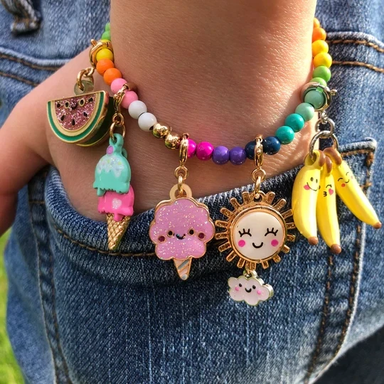 Charm It!   Gold Rainbow Stretch Bracelet