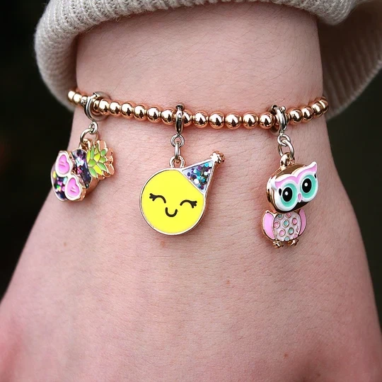 Charm It!   Gold Stretch Bead Bracelet
