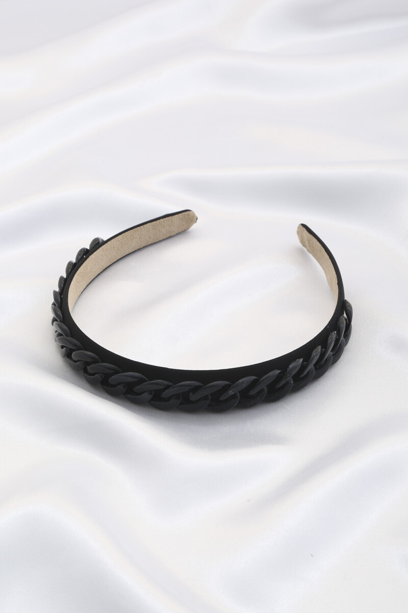 FH-4499   Curb Link Headband, Color: Black