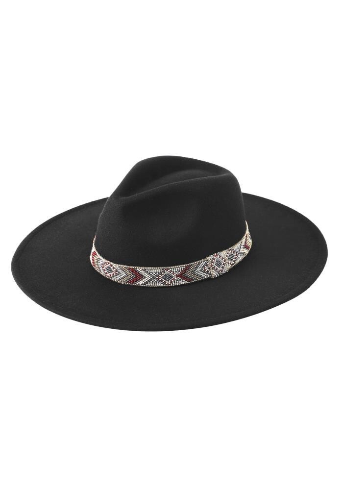 H-3177   Seed Bead Traps Fedora , Color: Black