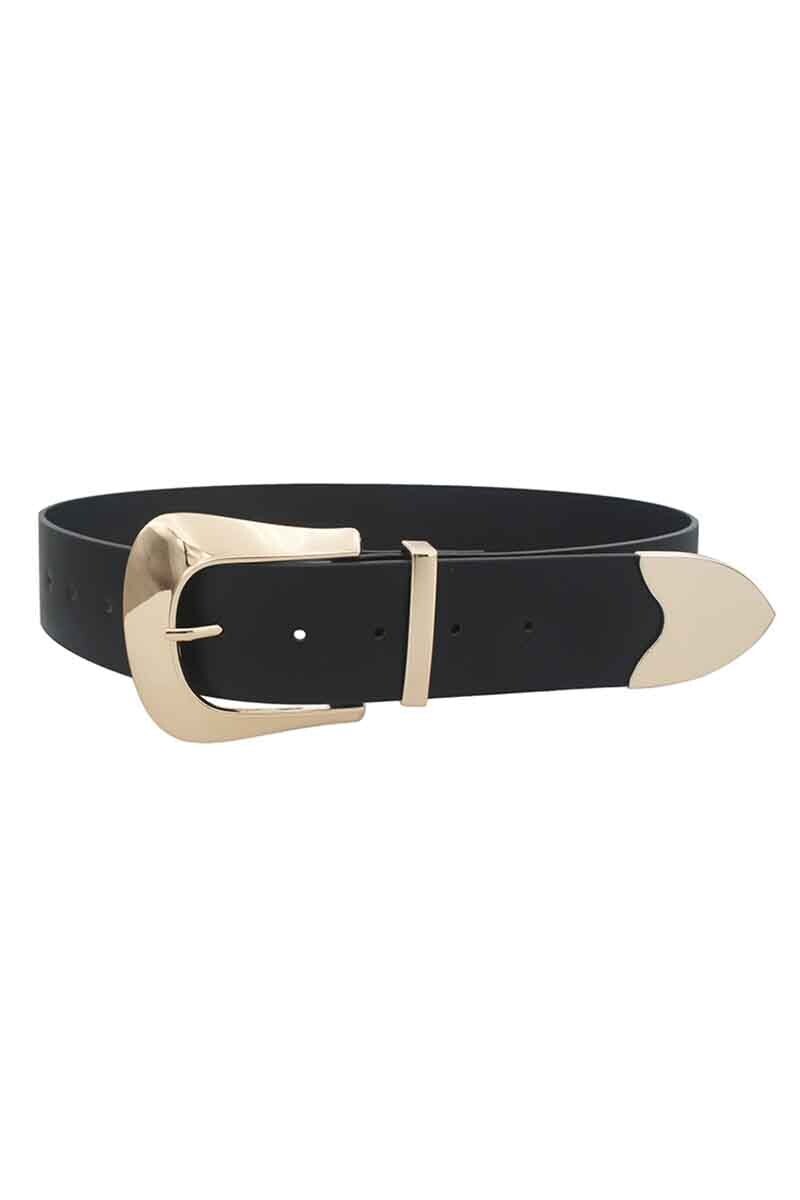 IW-45006   Metal Western Buckle Belt   , Color: Black