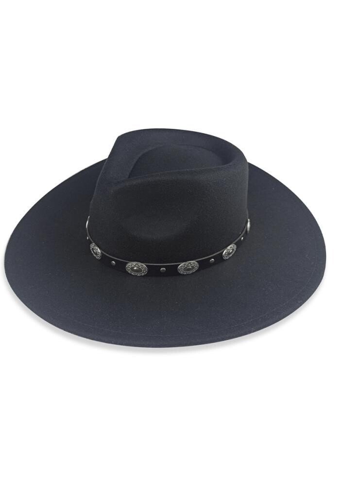 JCH-4168   Western Style Strap Fedora   , Color: Black