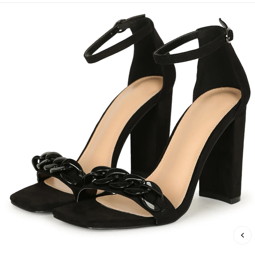 Ashlyn-51   Heeled Sandals, Color: Black, Size: 5 1/2