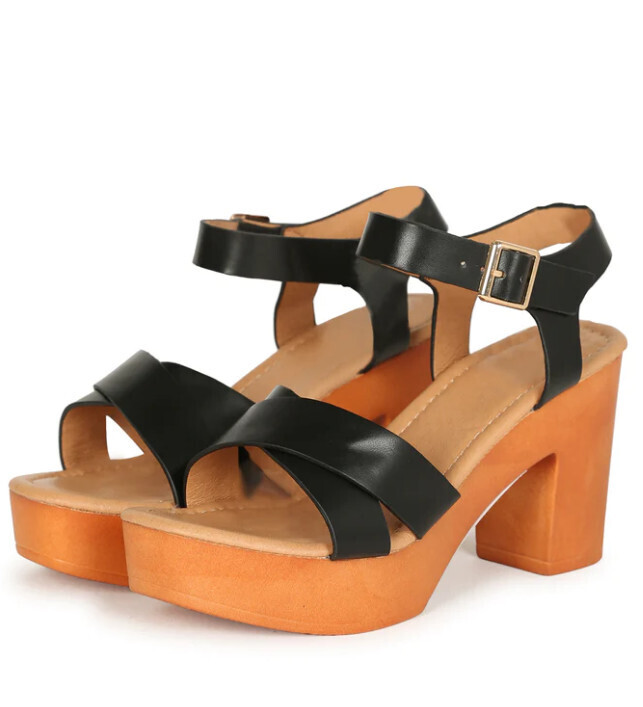 Baba-7   Platform Sandals, Color: Black, Size: 6