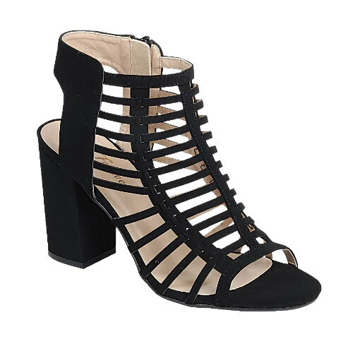 Beckie-19  Strappy Heel, Color: Black, Size: 5