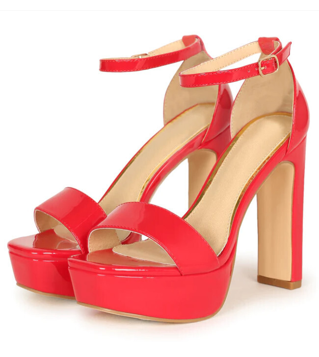 Billy-21   Platform Heels, Color: Red, Size: 6 1/2