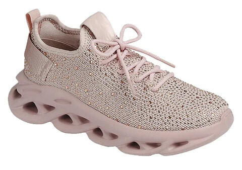 Brave-21   Sparkle Sneakers, Color: Mauve, Size: 5