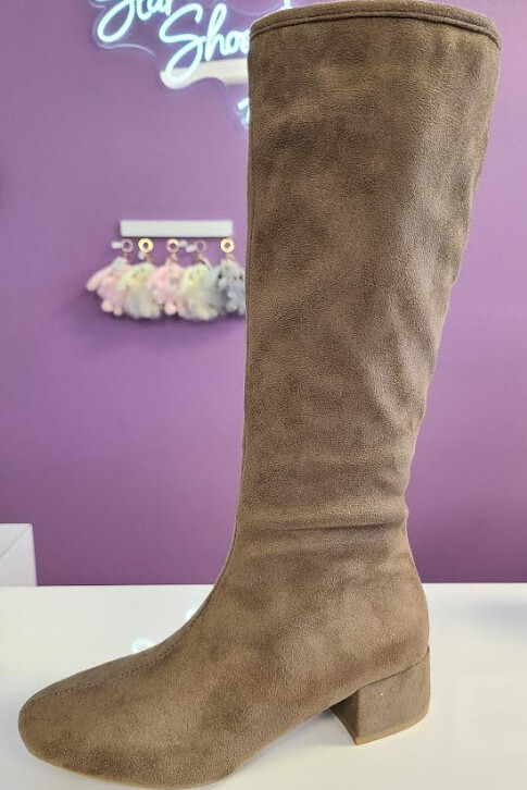 Cross-07   Mid Calf Boot, Color: Taupe, Size: 6
