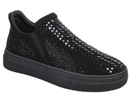 Dolce-69   Blinged Out Sneakers, Color: Charcoal, Size: 5